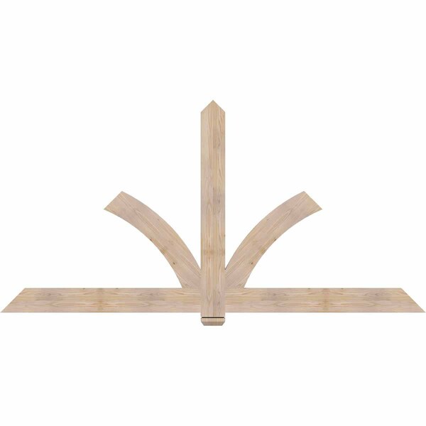 Ekena Millwork Redmond Smooth Timber Gable Bracket, Douglas Fir, 96"W x 48"H x 1 1/2"D x 5 1/2"F, 12/12 Pitch GBW096X48X0206RED00SDF - main